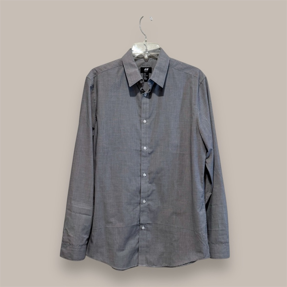 H&M Grey Button-Up Shirt